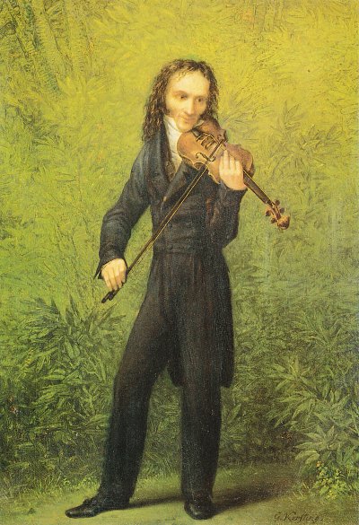 Der Geiger Nicolo Paganini von Georg Friedrich Kersting als Kunstdruck auf Leinwand
