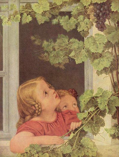 Kinder am Fenster Kunstdruck