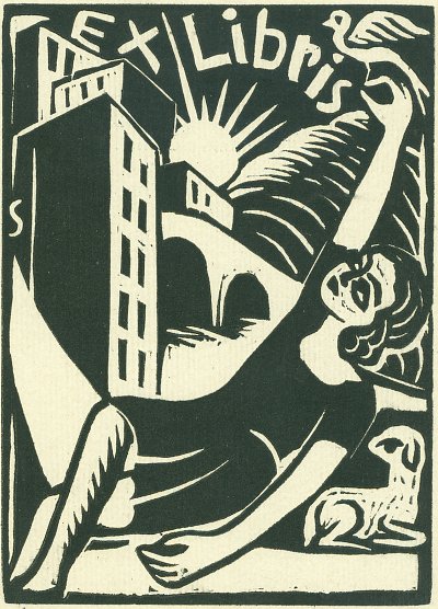 Exlibris von Georg Schrimpf als Kunstdruck auf Leinwand