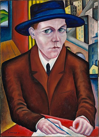 Portrait Oskar Maria Graf von Georg-Schrimpf als Kunstdruck auf Leinwand