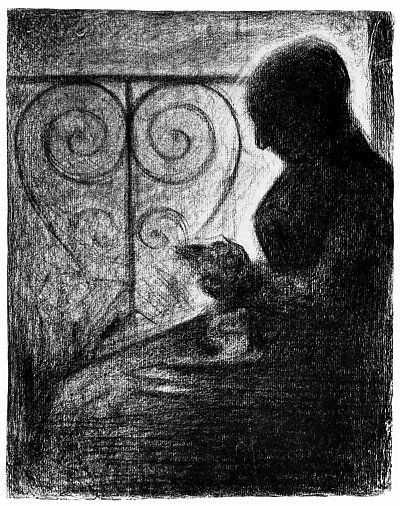 Am Balkongitter von Georges Seurat als Kunstdruck auf Leinwand