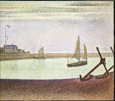 Der Kanal von Gravelines abends von Georges Seurat als Kunstdruck auf Leinwand