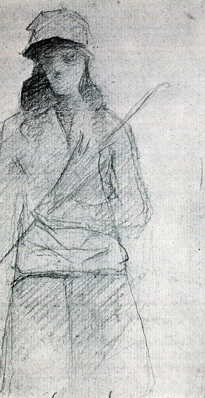 Der geschlossene Schirm von Georges Seurat als Kunstdruck auf Leinwand