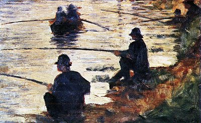Die Angler von Georges Seurat als Kunstdruck auf Leinwand