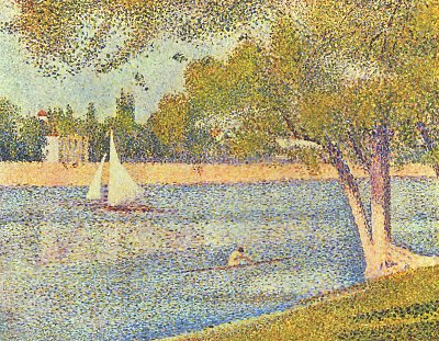 Die Seine an der Grand Jatte Fruehling von Georges Seurat als Kunstdruck auf Leinwand