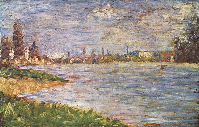 Die beiden Ufer von Georges Seurat als Kunstdruck auf Leinwand