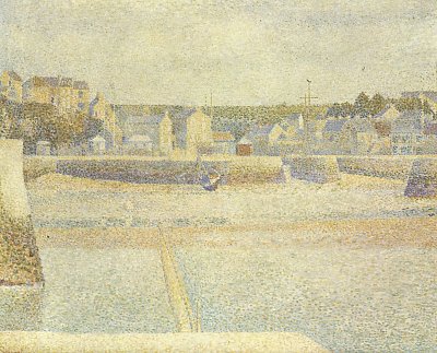 Port en Bessin der Vorhafen bei letzter Ebbe von Georges Seurat als Kunstdruck auf Leinwand