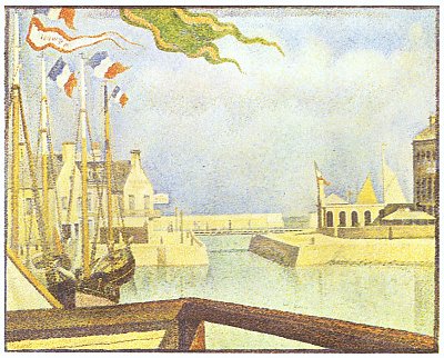 Sonntag in Port en Bessin von Georges Seurat als Kunstdruck auf Leinwand