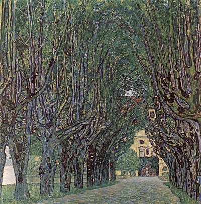 Allee im Park vor Schloss Kammer von Gustav Klimt als Kunstdruck auf Leinwand