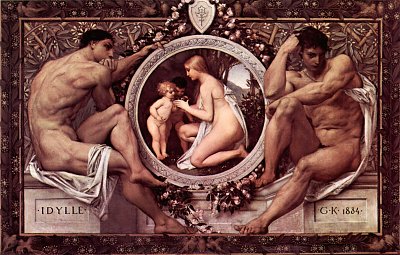 Idylle von Gustav Klimt als Kunstdruck auf Leinwand