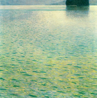 Insel im Attersee von Gustav Klimt als Kunstdruck auf Leinwand