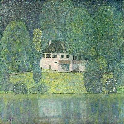 Litzlbergerkeller am Attersee von Gustav Klimt als Kunstdruck auf Leinwand