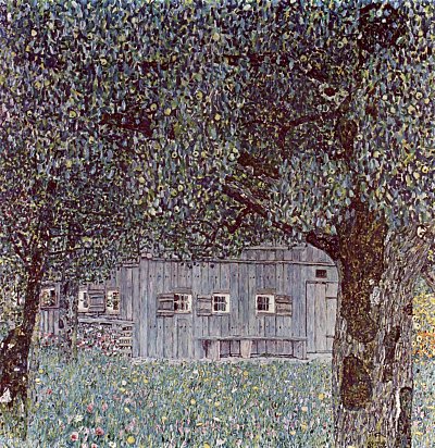 Oberoesterreichisches Bauernhaus von Gustav Klimt als Kunstdruck auf Leinwand