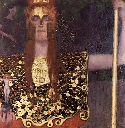 Pallas Athene von Gustav Klimt als Kunstdruck auf Leinwand