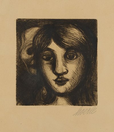 Der Tod und das Mädchen von Heinrich Hoerle als Kunstdruck auf Leinwand