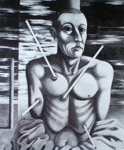 Heiliger Sebastian von Heinrich Hoerle als Kunstdruck auf Leinwand