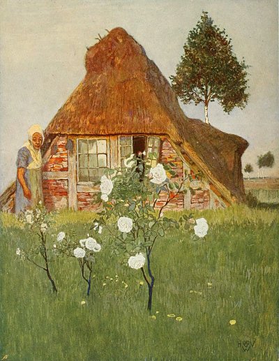 Abendsonne im Moor von Heinrich-Vogeler als Kunstdruck auf Leinwand