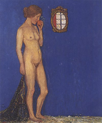 Aktporträt Martha Vogeler von Heinrich-Vogeler als Kunstdruck auf Leinwand