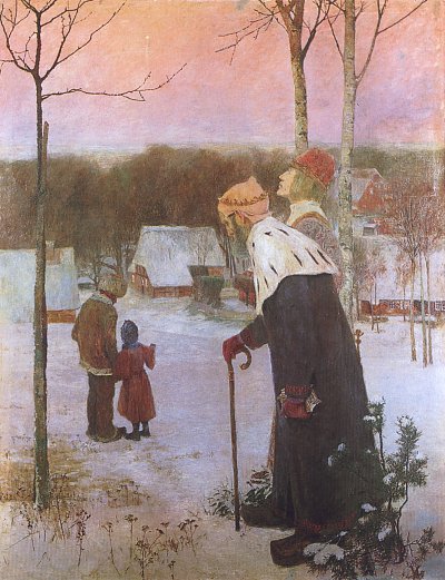 Wintermärchen (Die Heiligen Drei Könige) von Heinrich-Vogeler als Kunstdruck auf Leinwand