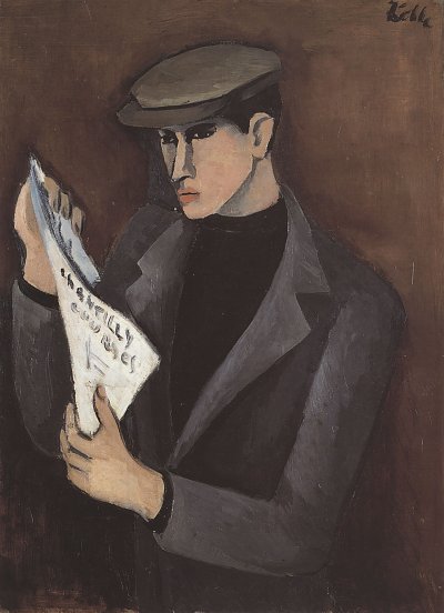 Der Zeitungsleser von Helmut Kolle als Kunstdruck auf Leinwand