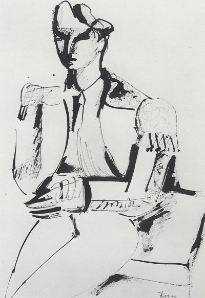 Sitzender Torero von Helmut Kolle als Kunstdruck auf Leinwand