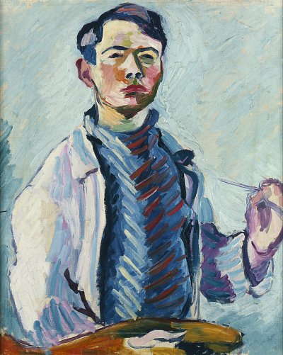 Selbstbildnis von Helmuth-Macke als Kunstdruck auf Leinwand