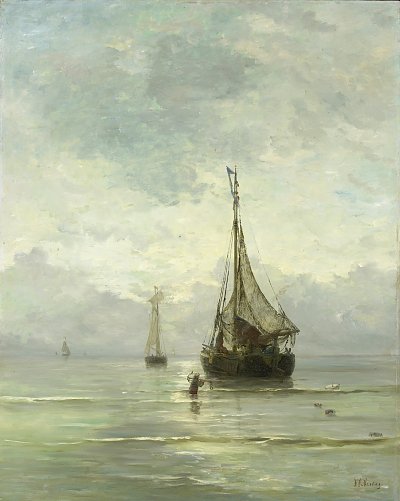 Calm Sea von Hendrik Willem Mesdag als Kunstdruck auf Leinwand