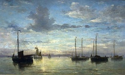 Evening on the sea von Hendrik Willem Mesdag als Kunstdruck auf Leinwand