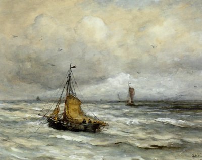 Off The Coast von Hendrik Willem Mesdag als Kunstdruck auf Leinwand