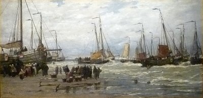 Pinken in de branding von Hendrik Willem Mesdag als Kunstdruck auf Leinwand
