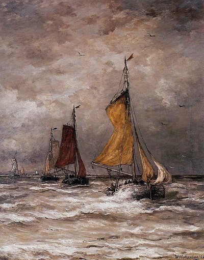 Terugkeer van de vissersschepen von Hendrik Willem Mesdag als Kunstdruck auf Leinwand