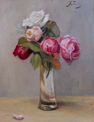Bouquet de fleurs von Henri Fantin Latour als Kunstdruck auf Leinwand