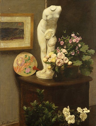Flores e Objectos Diversos von Henri Fantin Latour als Kunstdruck auf Leinwand