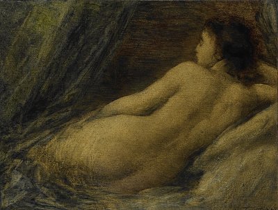 Lying Naked Woman von Henri Fantin Latour als Kunstdruck auf Leinwand