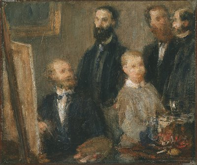 Manet in his Studio von Henri Fantin Latour als Kunstdruck auf Leinwand