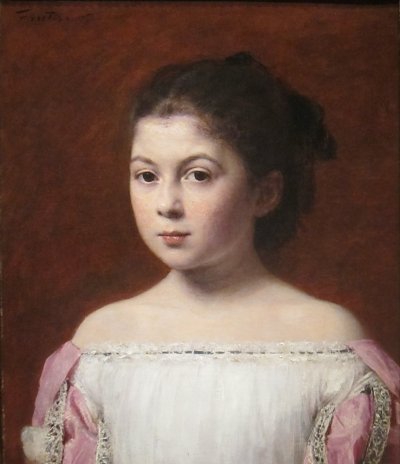 Portraet der Marie Yolande de Fitz James von Henri Fantin Latour als Kunstdruck auf Leinwand