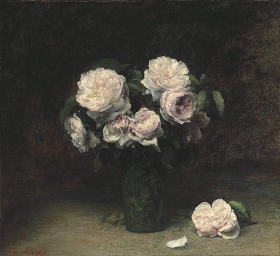 Roses in a Glass von Henri Fantin Latour als Kunstdruck auf Leinwand