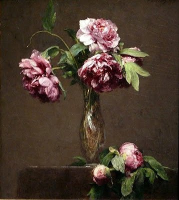 Some white roses and peonies von Henri Fantin Latour als Kunstdruck auf Leinwand