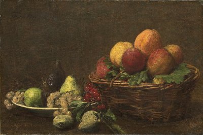 Still Life with Fruit von Henri Fantin Latour als Kunstdruck auf Leinwand