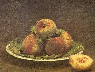 Stilleben mit Pfirsischen von Henri Fantin Latour als Kunstdruck auf Leinwand