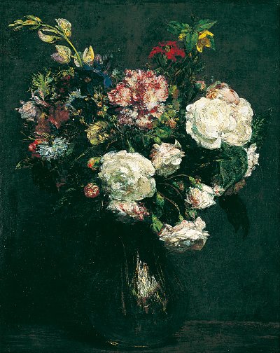 Vase of Flowers von Henri Fantin Latour als Kunstdruck auf Leinwand