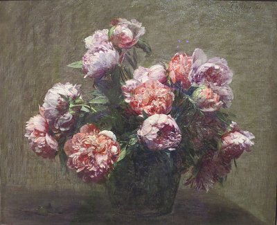 Vase of Peonies von Henri Fantin Latour als Kunstdruck auf Leinwand