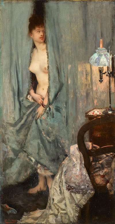 Unexpected Visit von Henri Gervex als Kunstdruck auf Leinwand