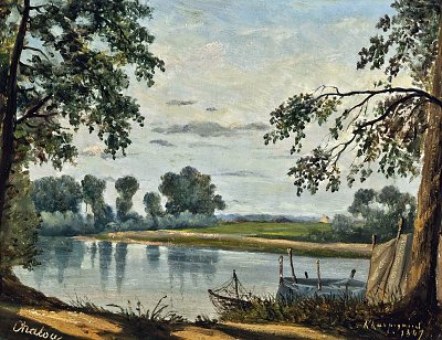 Chatou von Henri Harpignies als Kunstdruck auf Leinwand
