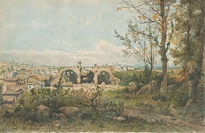 View of Rome von Henri Harpignies als Kunstdruck auf Leinwand