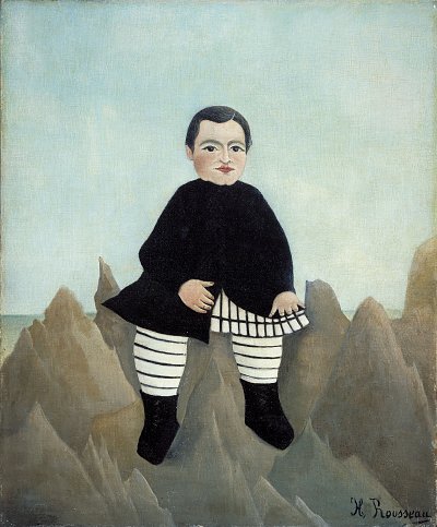 Boy on the Rocks von Henri Rousseau als Kunstdruck auf Leinwand