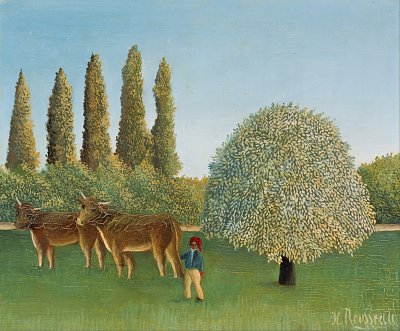 Meadowland The Pasture von Henri Rousseau als Kunstdruck auf Leinwand