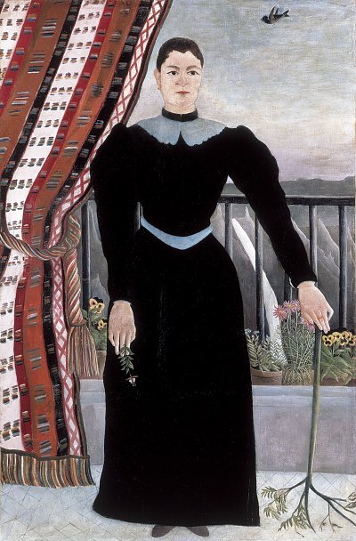 Portraet einer Frau von Henri Rousseau als Kunstdruck auf Leinwand