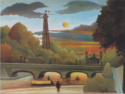 Seine und Eiffelturm in der Abendsonne von Henri Rousseau als Kunstdruck auf Leinwand