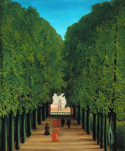 The Avenue in the Park at Saint Cloud von Henri Rousseau als Kunstdruck auf Leinwand